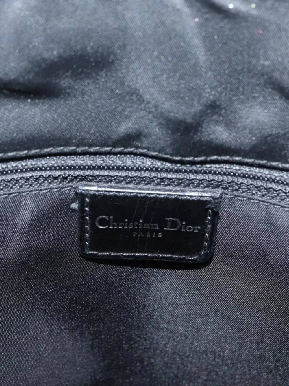 Christian Dior Tote Bag Nylon Black Silver Auth 172694 - Picture 11 of 16